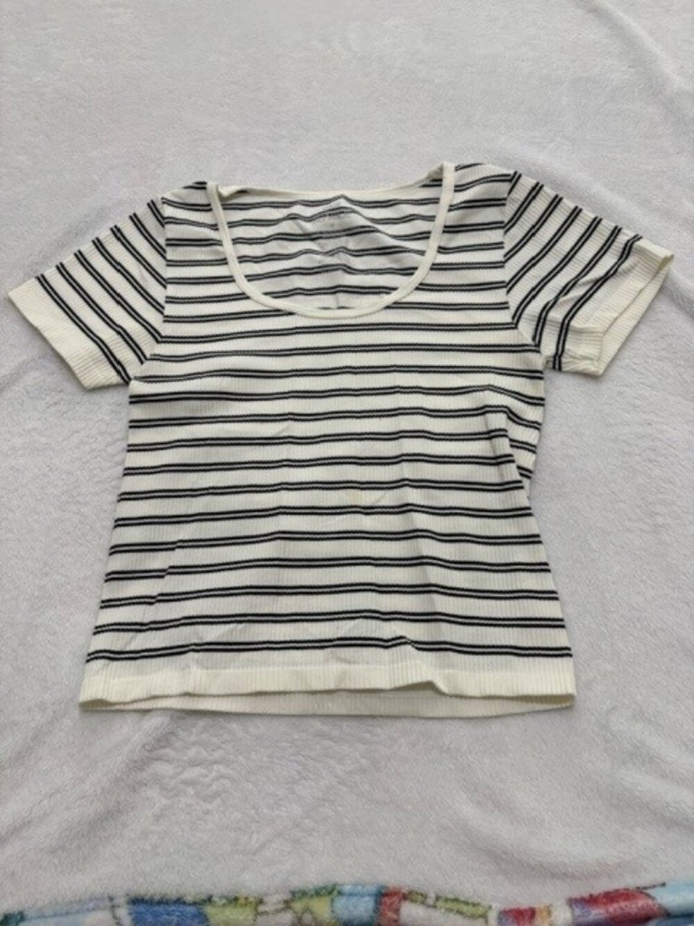 Pink Republic, Juniors Stretchy Crop Top, Black and White Stripes
